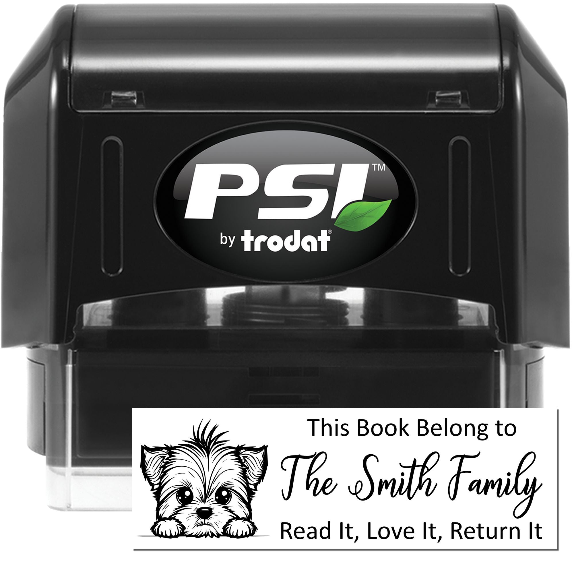 Pre-Inked Yorkshire Terrier Personalizable Ex Libris With Dog Stamper - Engineer Seal Stamps