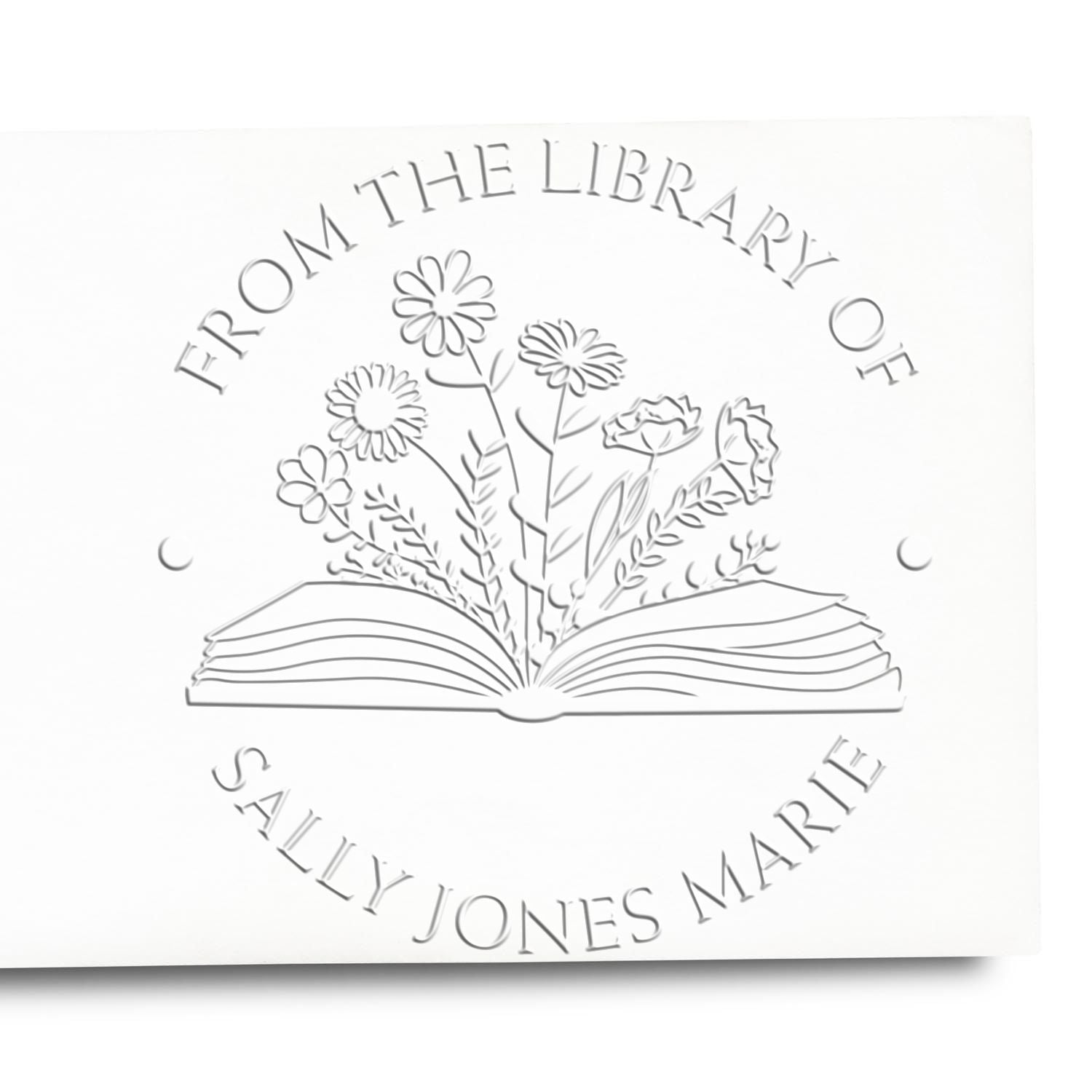 Soft Open Book with Wild Flowers Custom Read It Love It Embosser