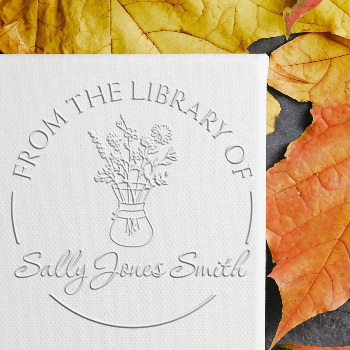 Desk Flowers in Glass Vase Custom Made From The Library Of Seal Press - Engineer Seal Stamps