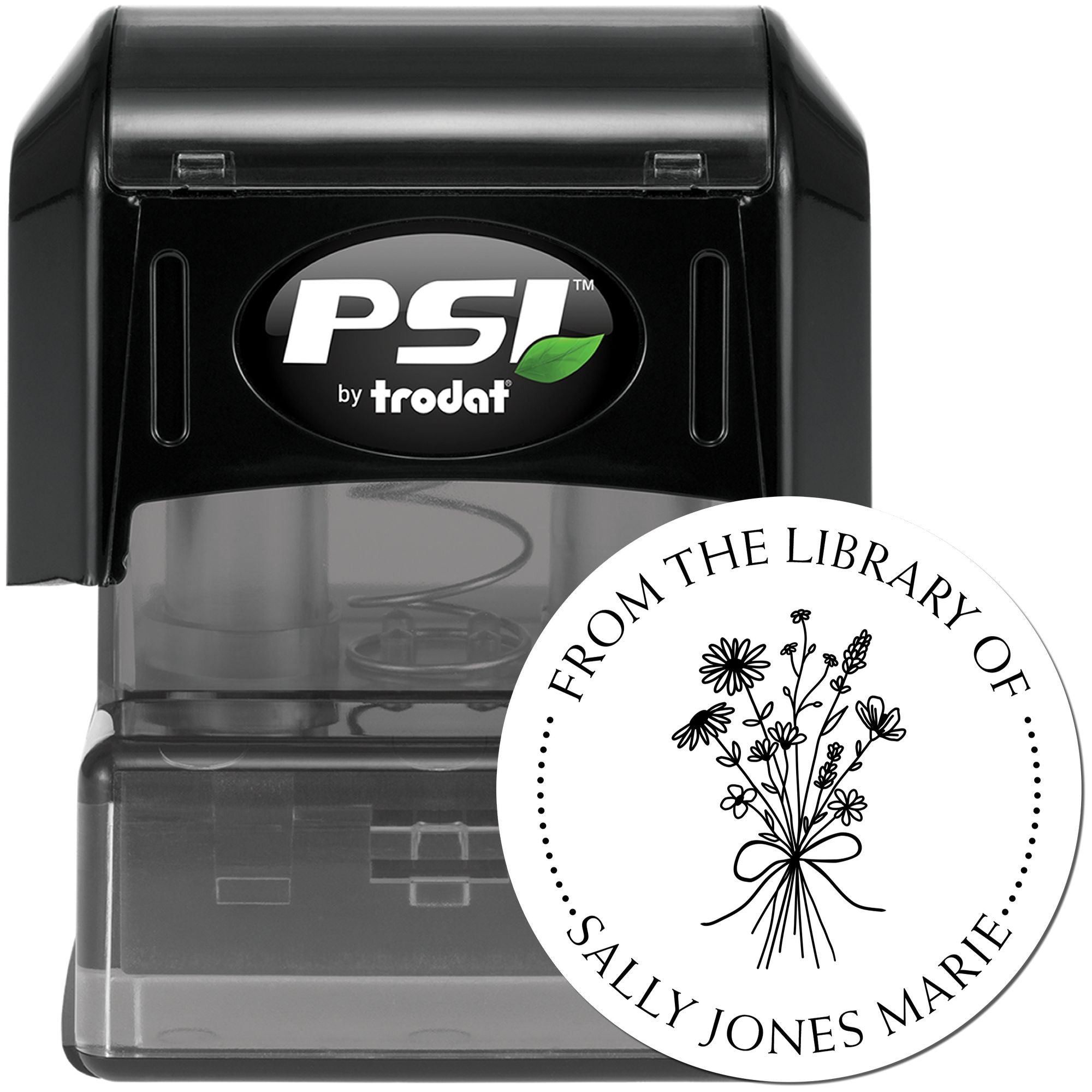 PSI Pre-Inked Bouquet of Flowers Tied with a Bow Personalized Book Belongs to Stamper - Engineer Seal Stamps