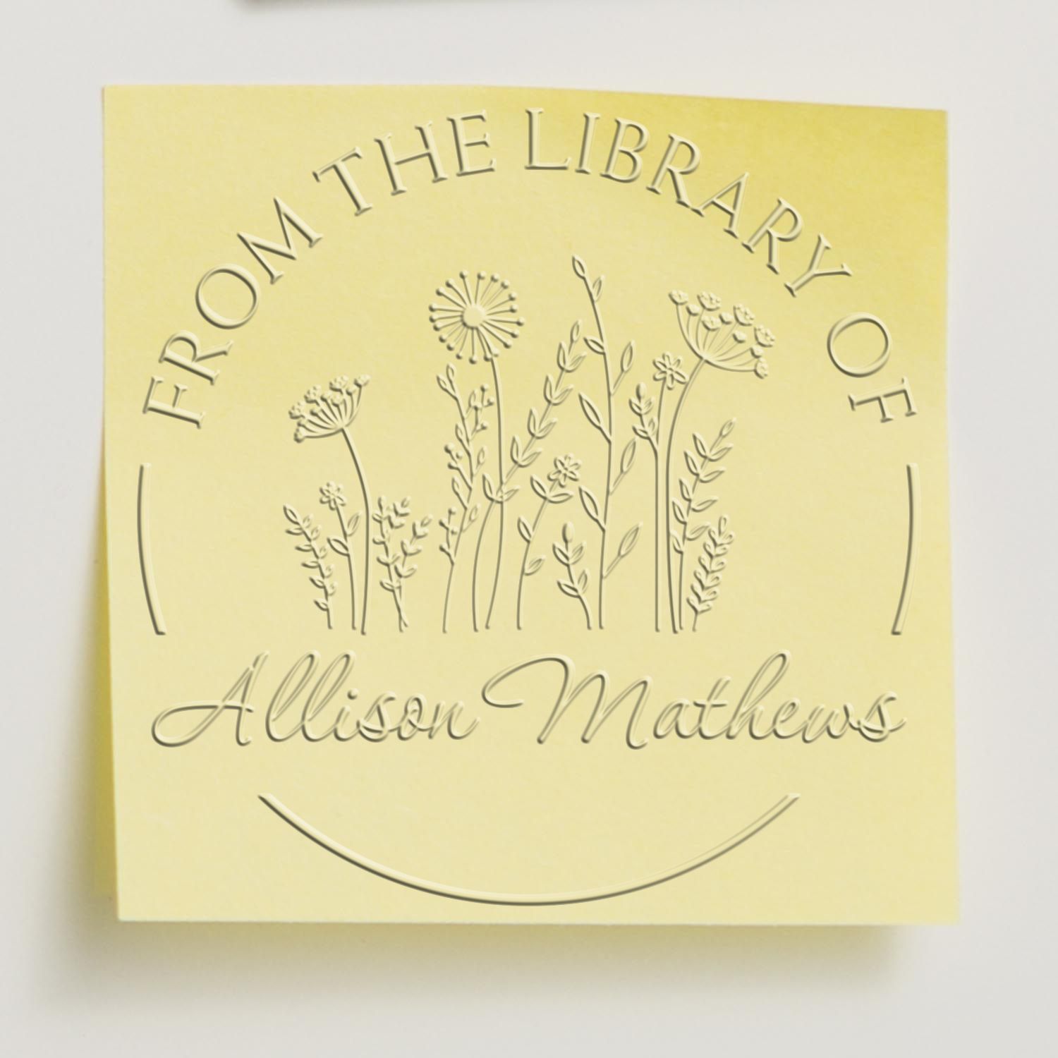 Soft Petalicious Flowers Custom This Book Belongs To Embossing Seal - Engineer Seal Stamps