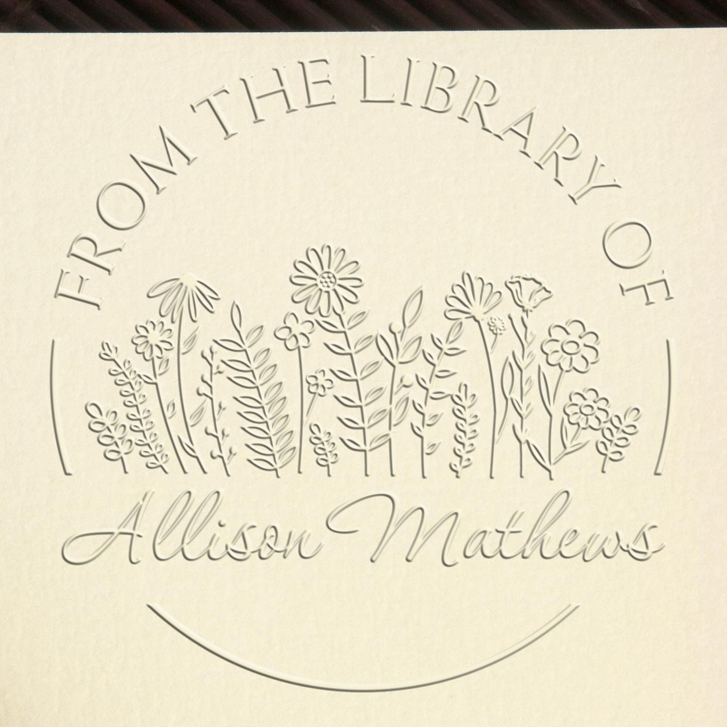 Hybrid Blossoming Bouquet Custom Made Book Ownership Embossing Seal - Engineer Seal Stamps