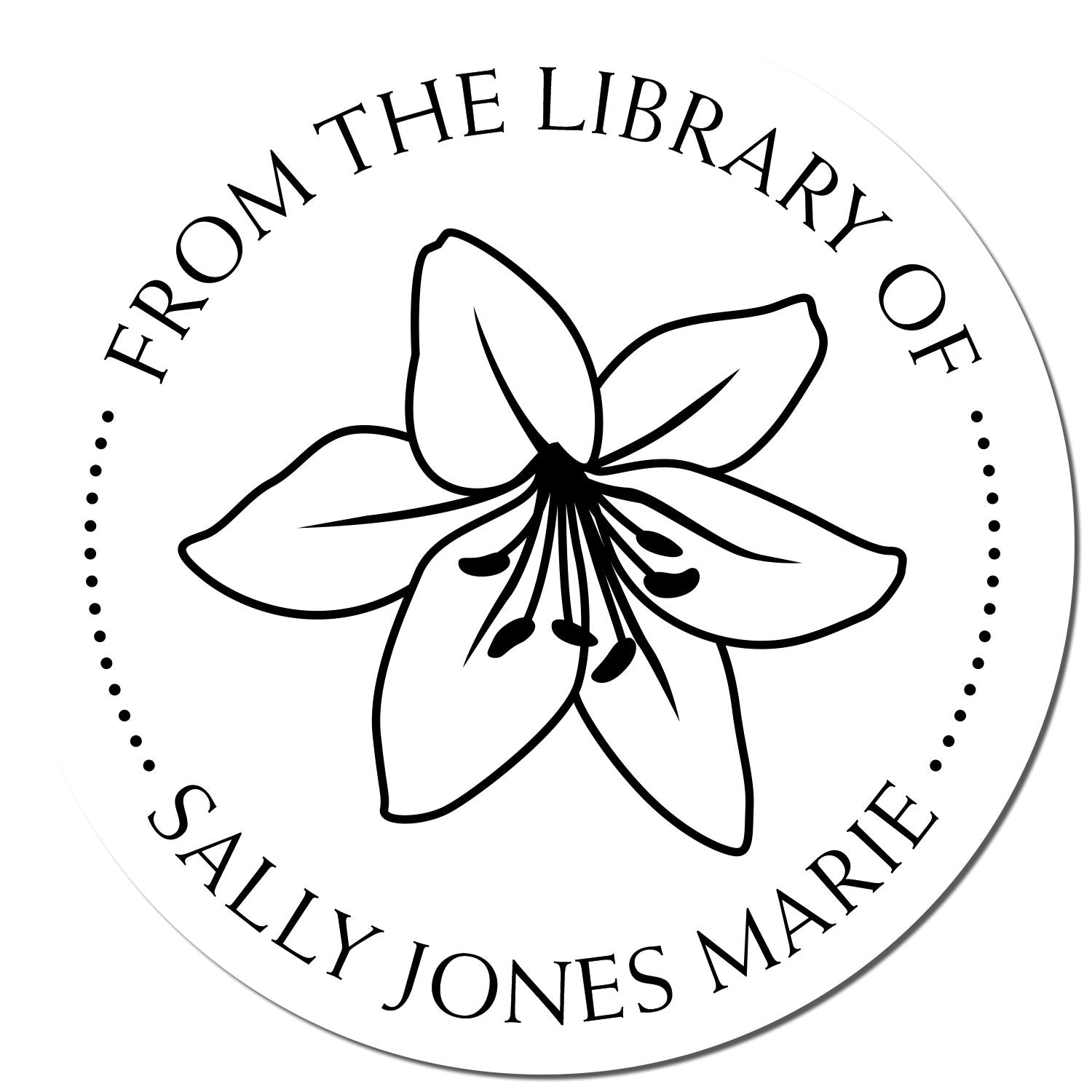 Self-Inking Whimsy Flower Custom Made Library Collection Stamp - Engineer Seal Stamps