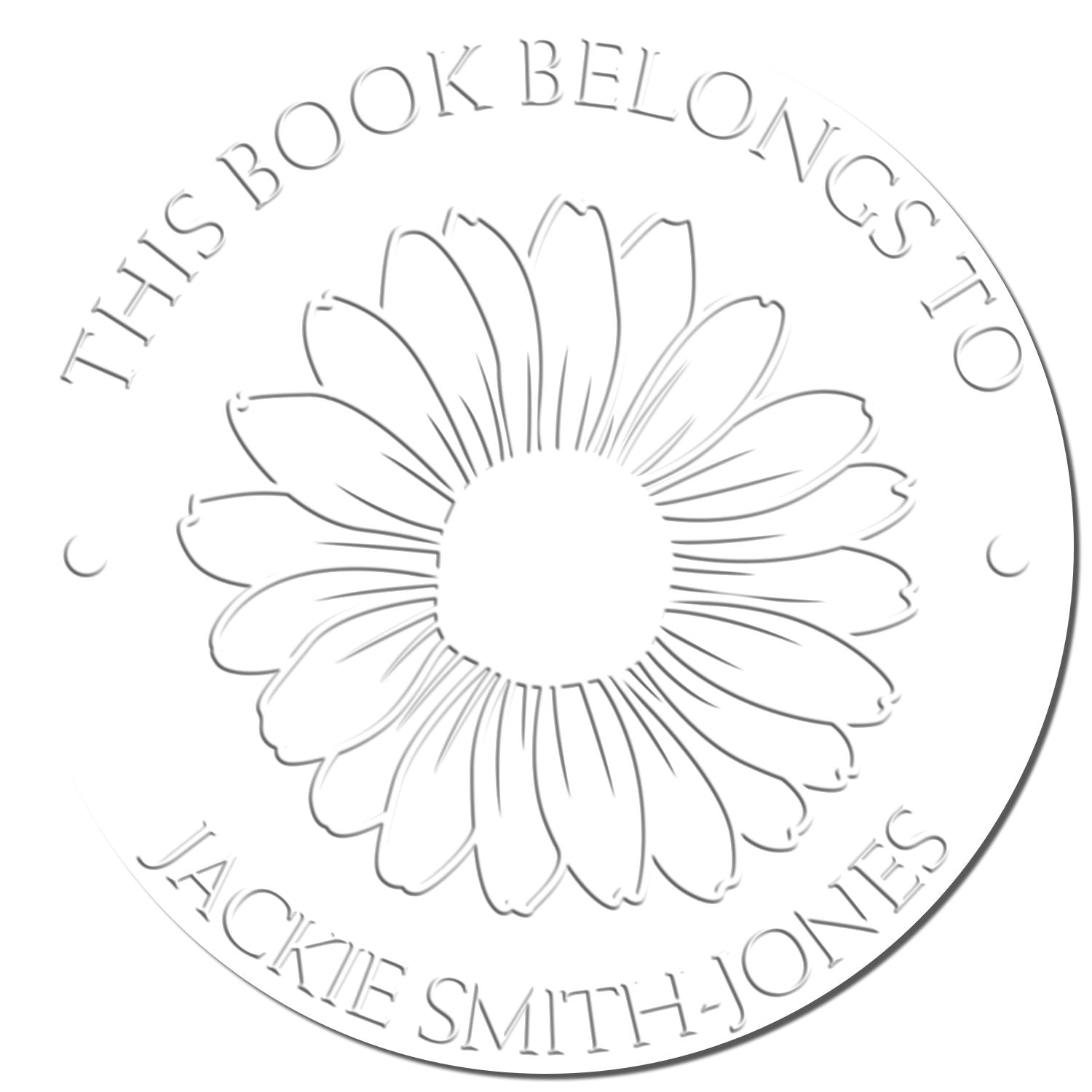 Hybrid Vibrant Daisy Custom Made Book Ownership Seal Press - Engineer Seal Stamps