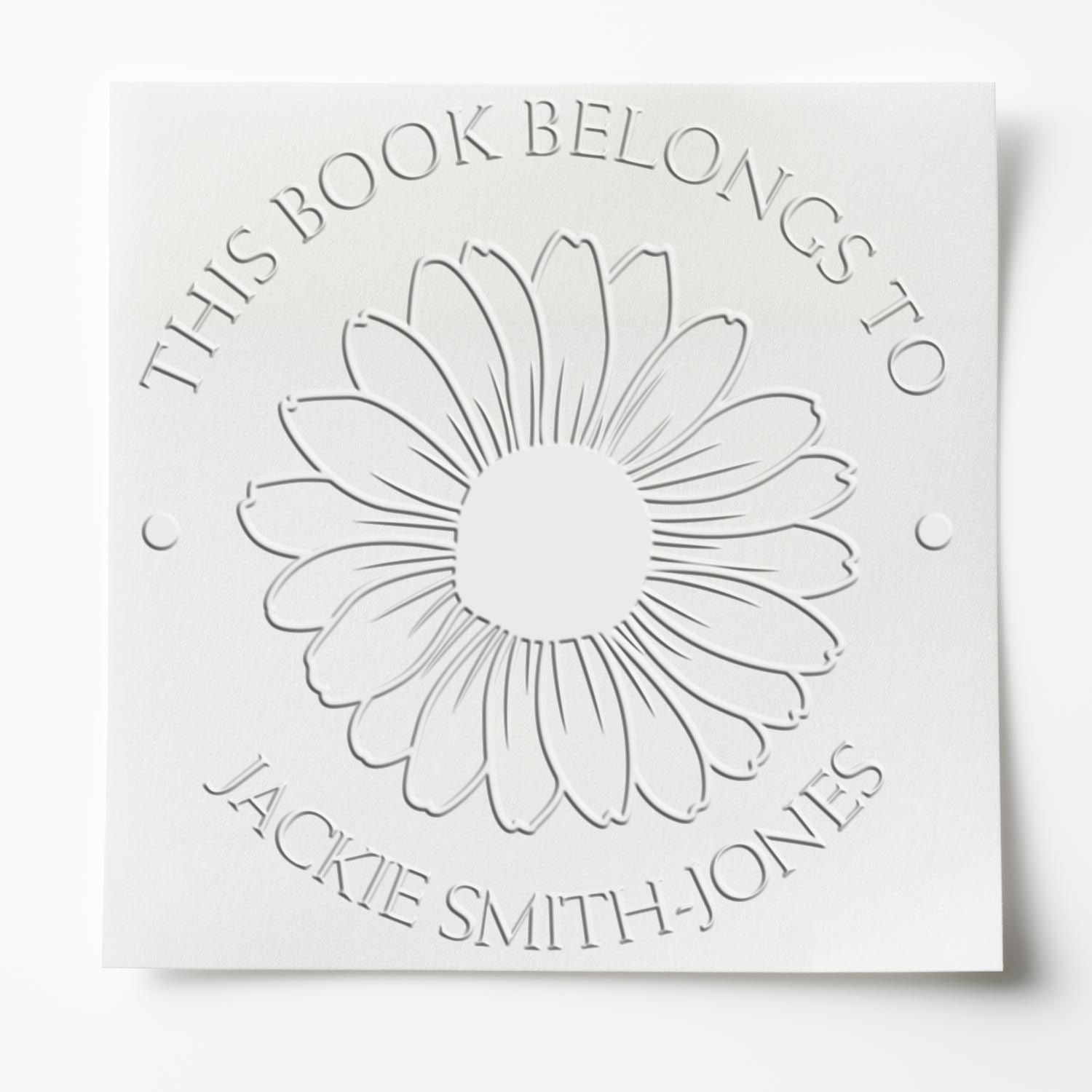 Hybrid Vibrant Daisy Custom Made Book Ownership Seal Press - Engineer Seal Stamps