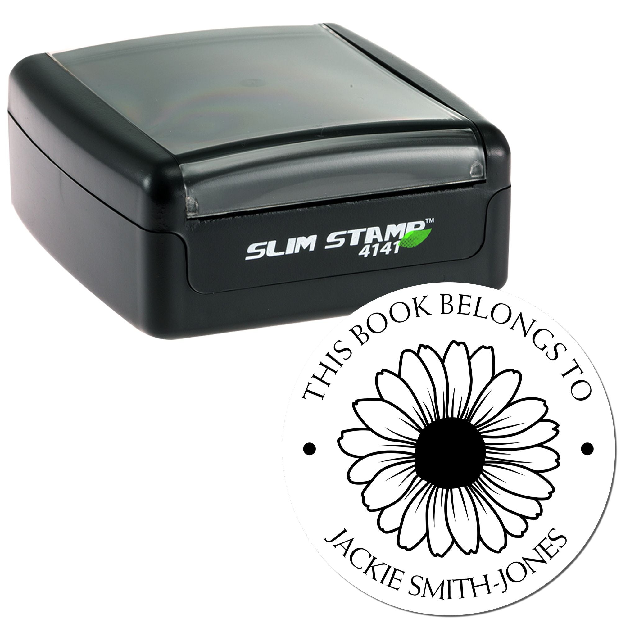 Pre-Inked Vibrant Daisy Customized Book Belongs to Stamp - Engineer Seal Stamps