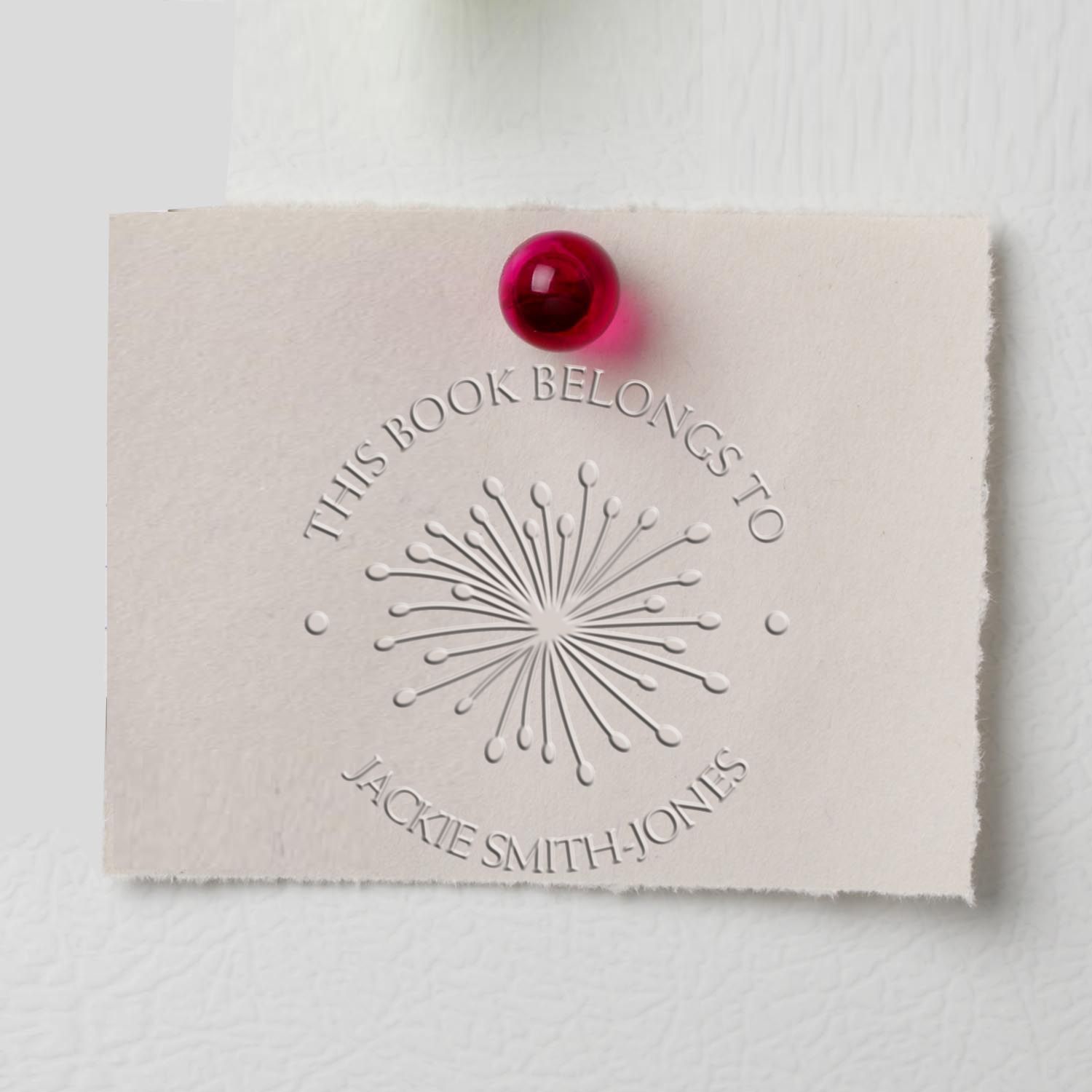 Soft Radiant Stems Custom Book Library Paper Embosser - Engineer Seal Stamps