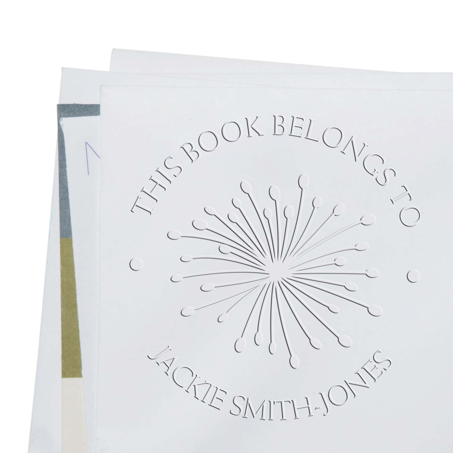 Desk Radiant Stems Custom Name Paper Embosser - Engineer Seal Stamps