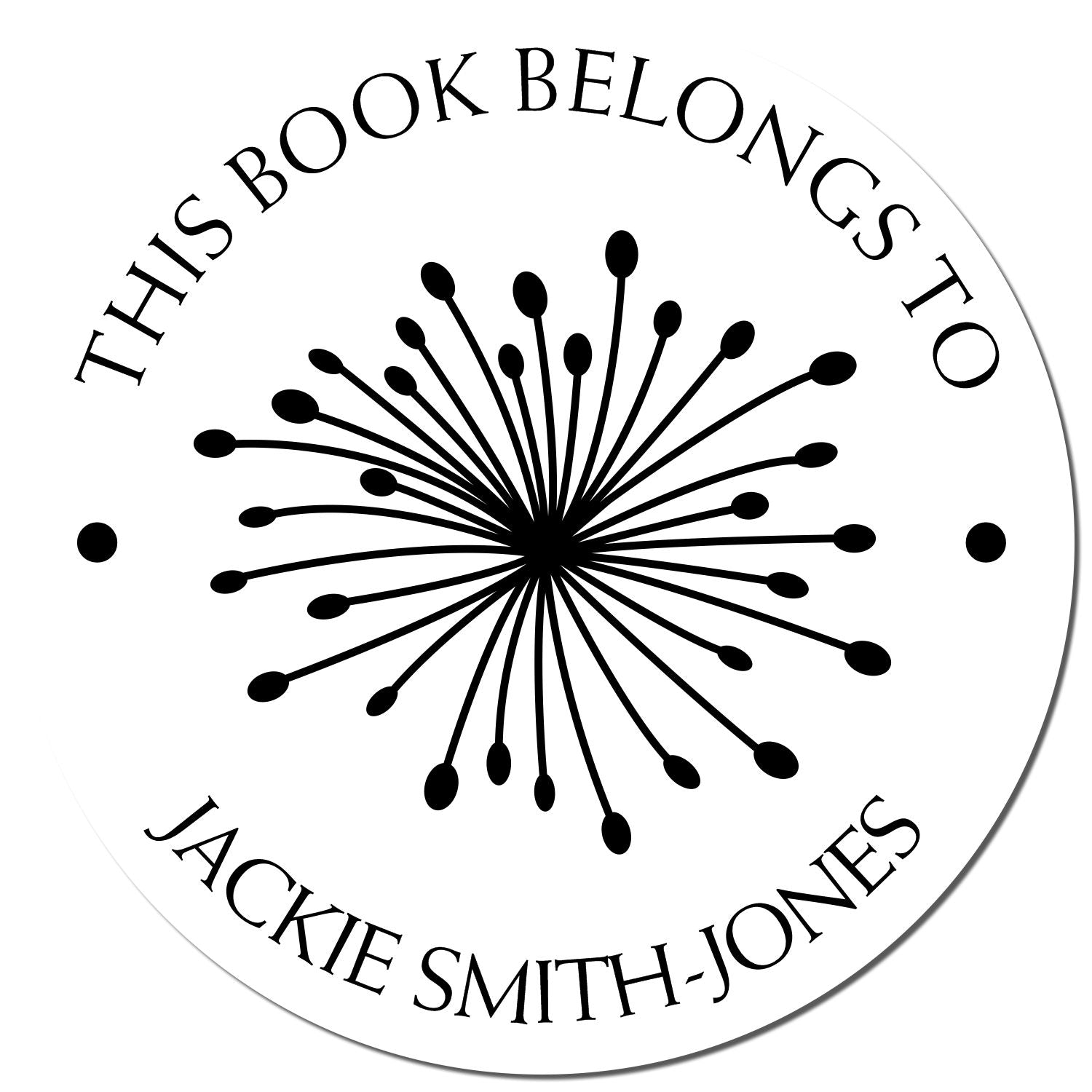 Pre-Inked Radiant Stems Customized Book Name Stamp - Engineer Seal Stamps