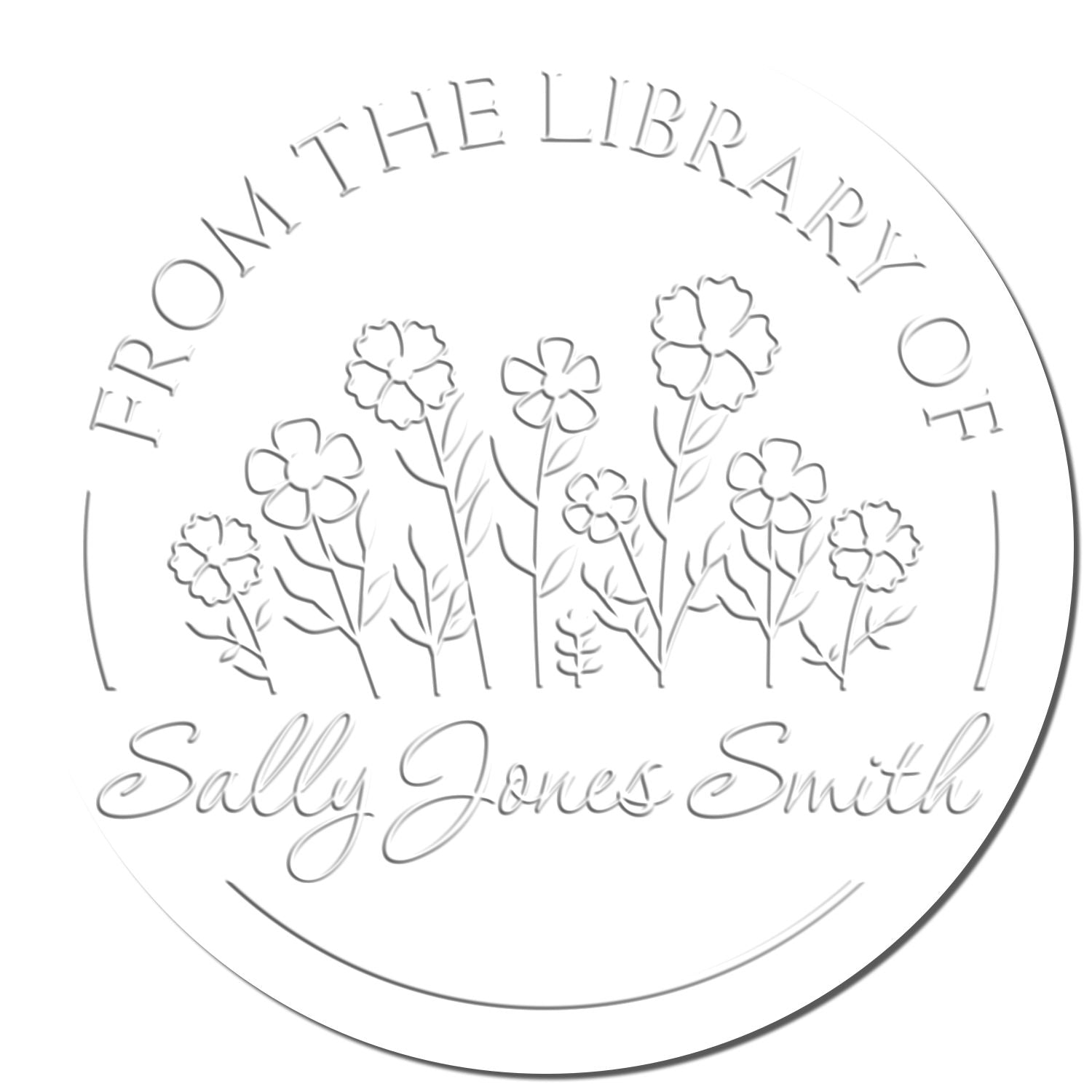 Hybrid Elegant Petals Custom Library Embossed Stamp - Engineer Seal Stamps