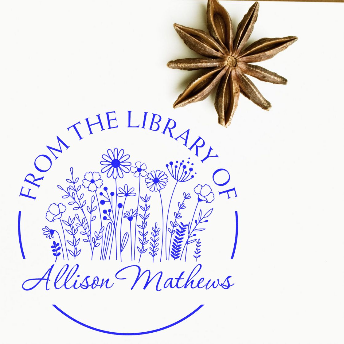 Pre-Inked Enchanting Blooms Customized From The Library Of Stamp - Engineer Seal Stamps