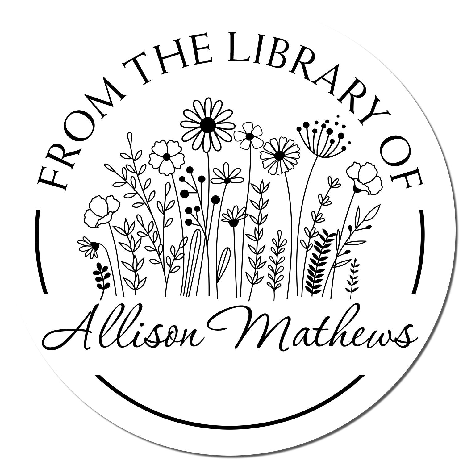 Pre-Inked Enchanting Blooms Customized From The Library Of Stamp - Engineer Seal Stamps