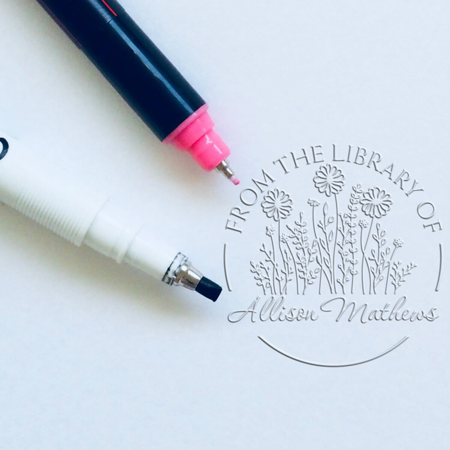 Soft Majestic Meadow Custom Book Lover Seal Press - Engineer Seal Stamps