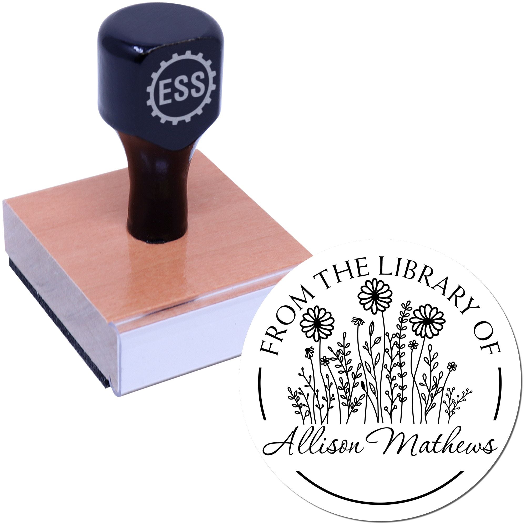 Wood Handle Majestic Meadow Personalized Reader Stamp - Engineer Seal Stamps