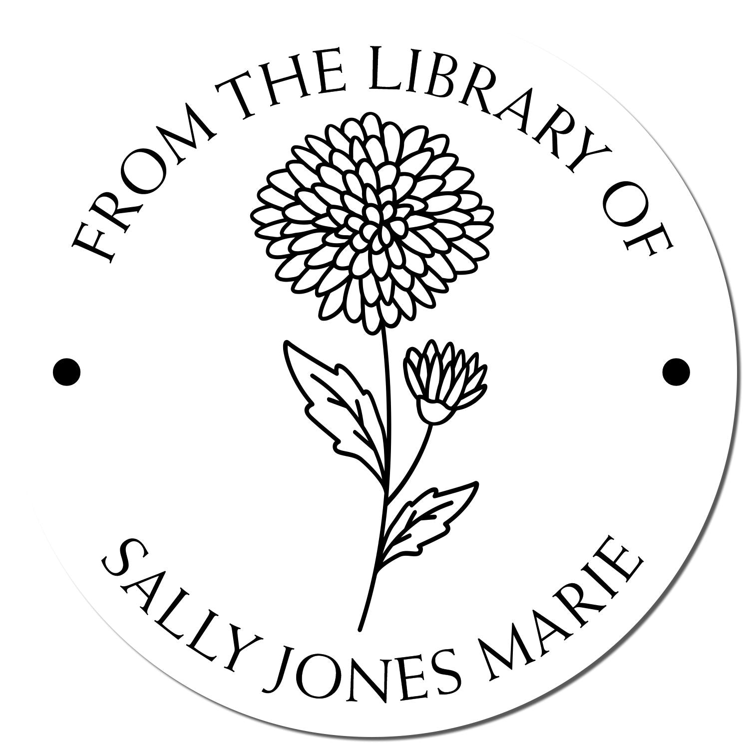 Wood Handle November Chrysantemum Custom Bibliophile Stamp - Engineer Seal Stamps