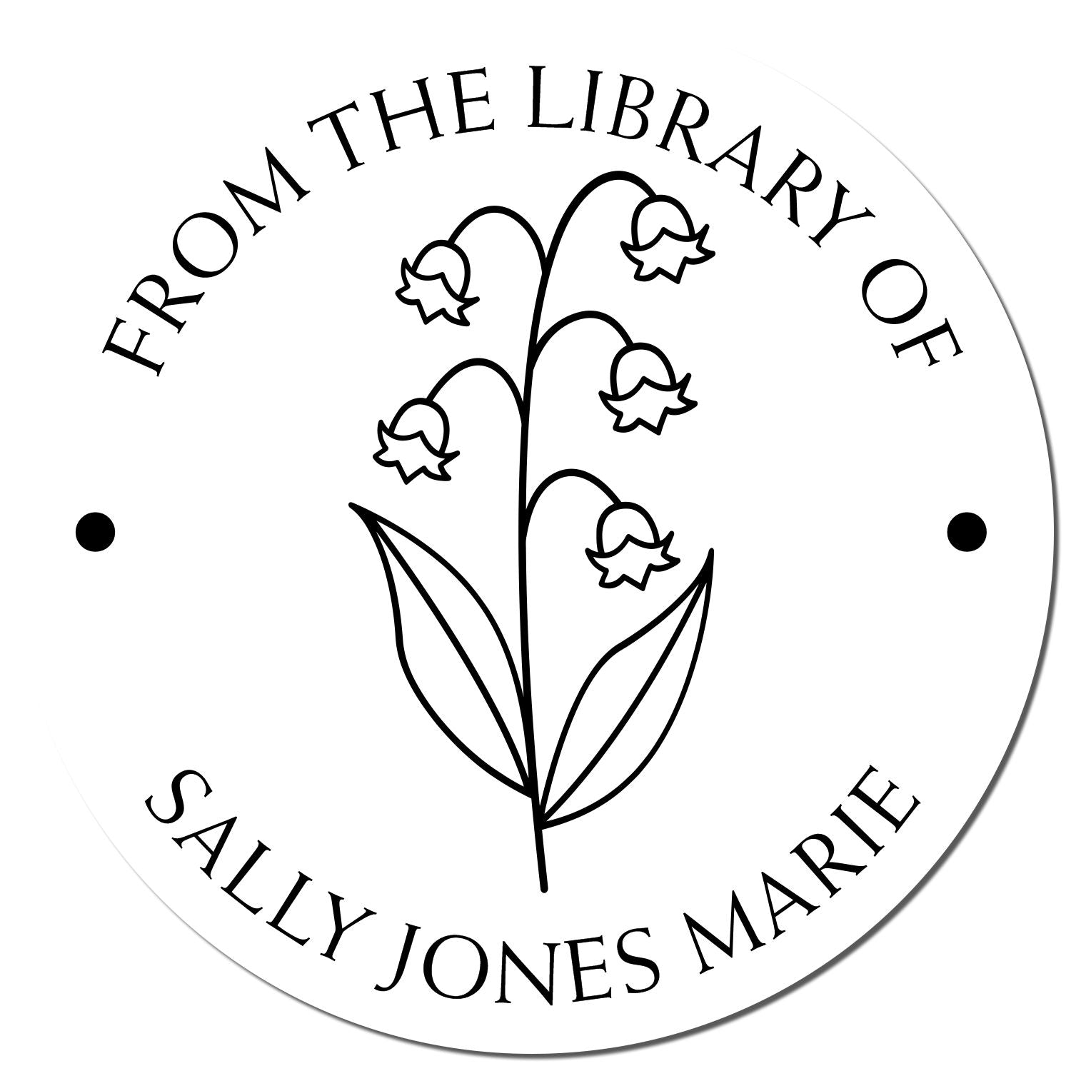 Wood Handle May Lily of the Valley Custom Book Belongs to Stamp - Engineer Seal Stamps