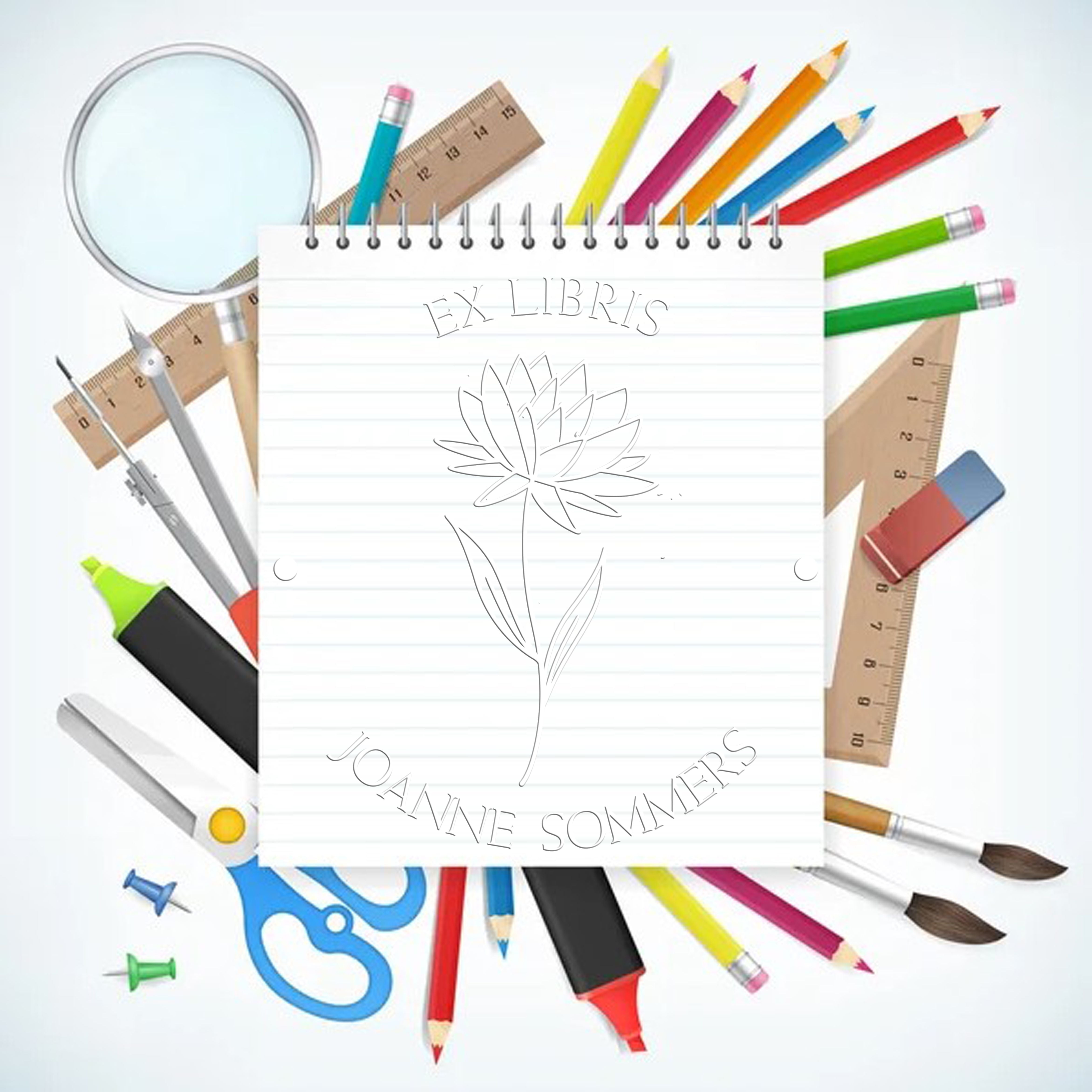 Soft July Water Lily Custom Made Love It Embossing Stamp - Engineer Seal Stamps