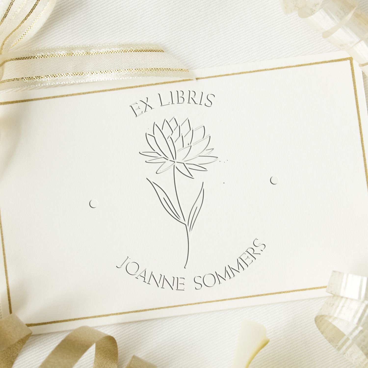 Soft July Water Lily Custom Made Love It Embossing Stamp - Engineer Seal Stamps