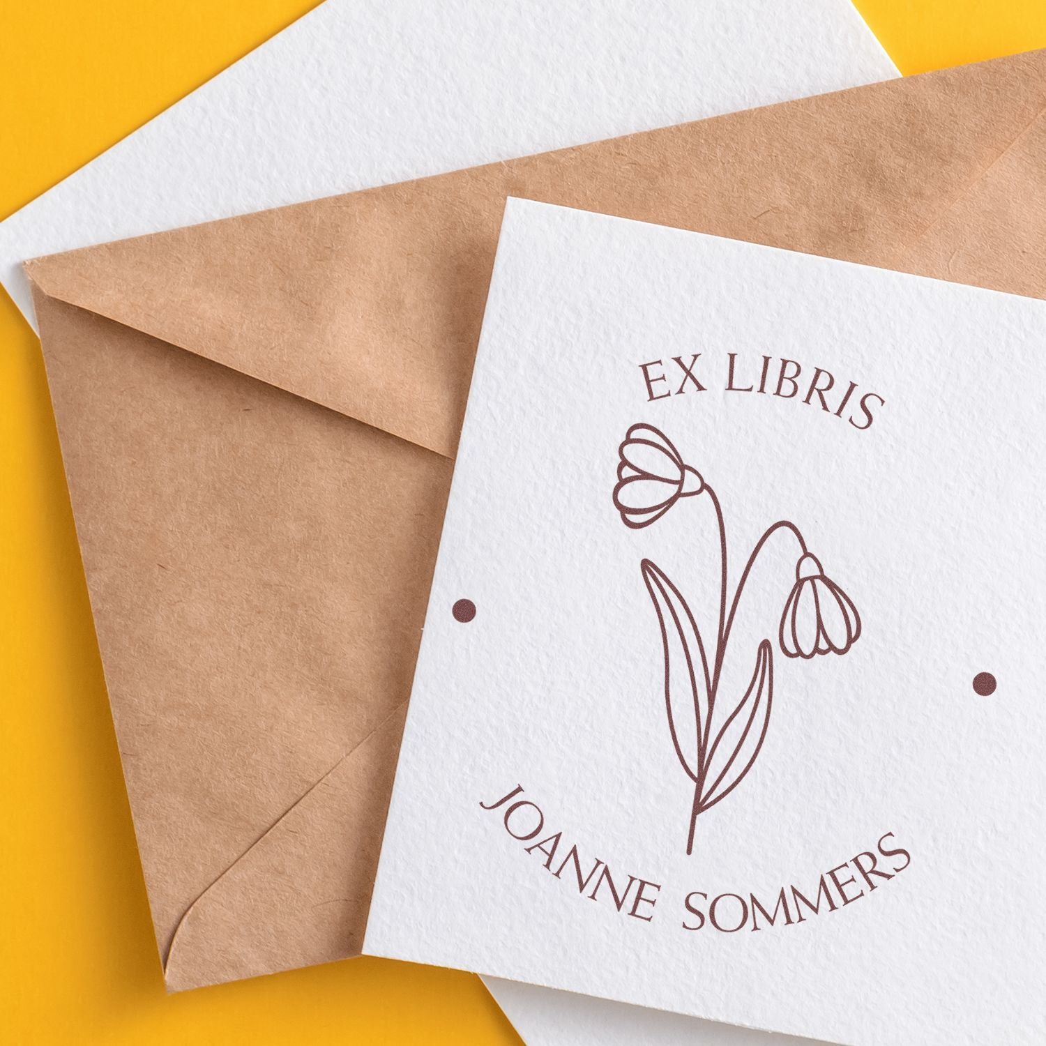 Pre-Inked January Snowdrop Customized From The Library Of Stamp - Engineer Seal Stamps