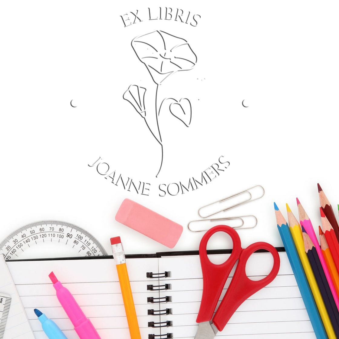 Soft September Morning Glory Custom Made My Library Embossed Stamp - Engineer Seal Stamps