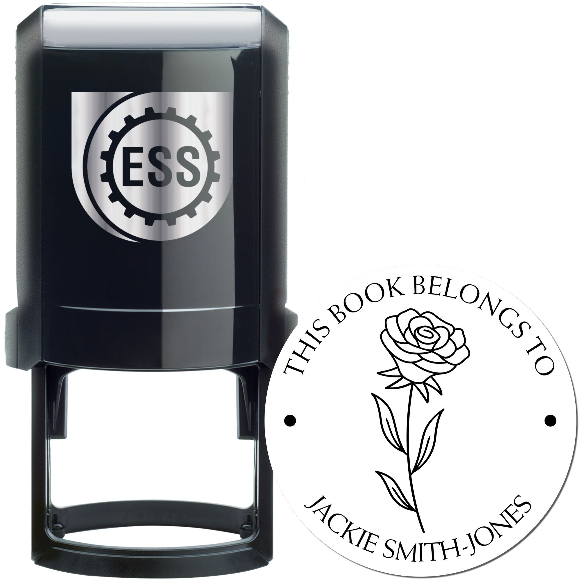Self-Inking June Rose Custom Made Bookworm Stamp - Engineer Seal Stamps