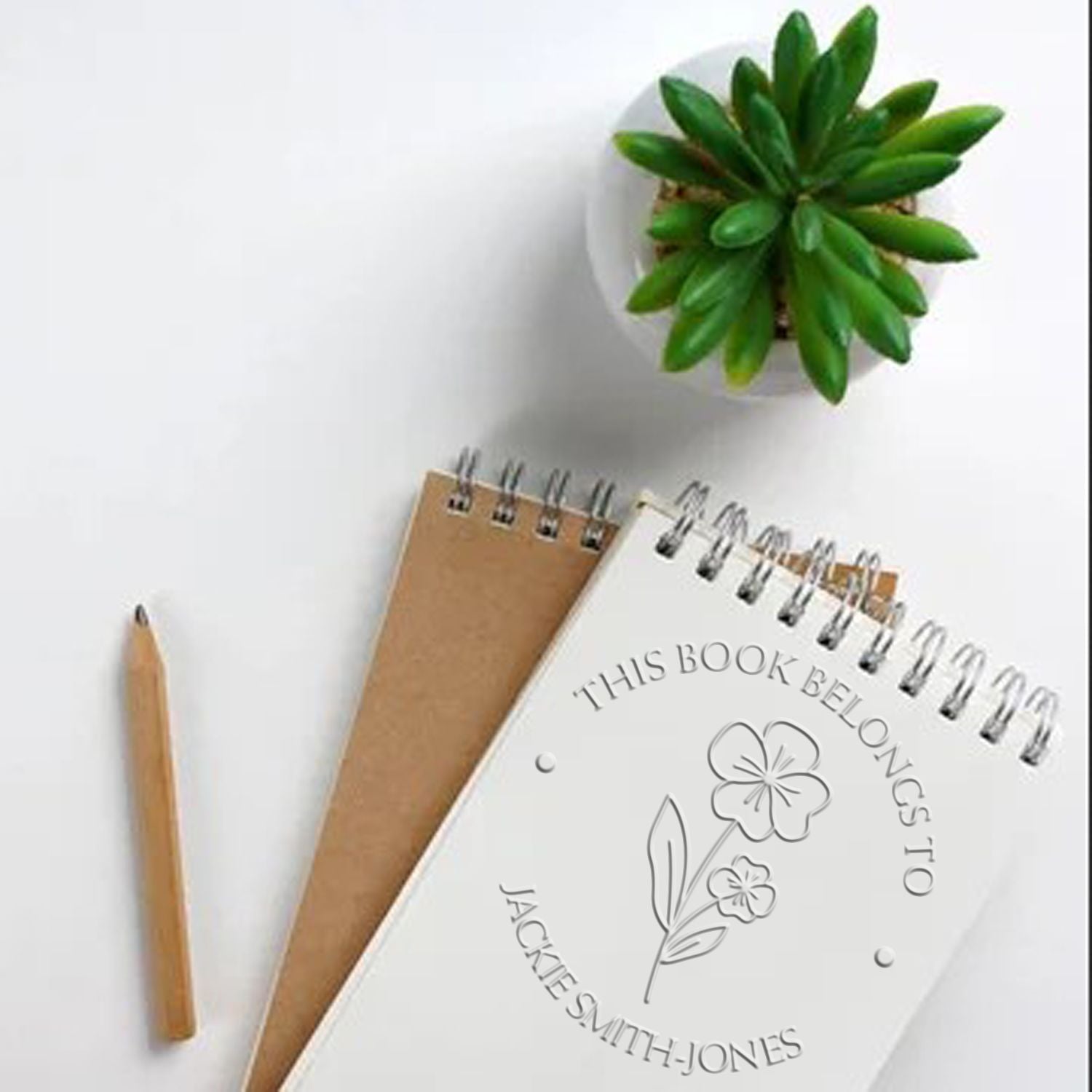 Soft February Violet Custom Made My Library Embossing Stamp - Engineer Seal Stamps