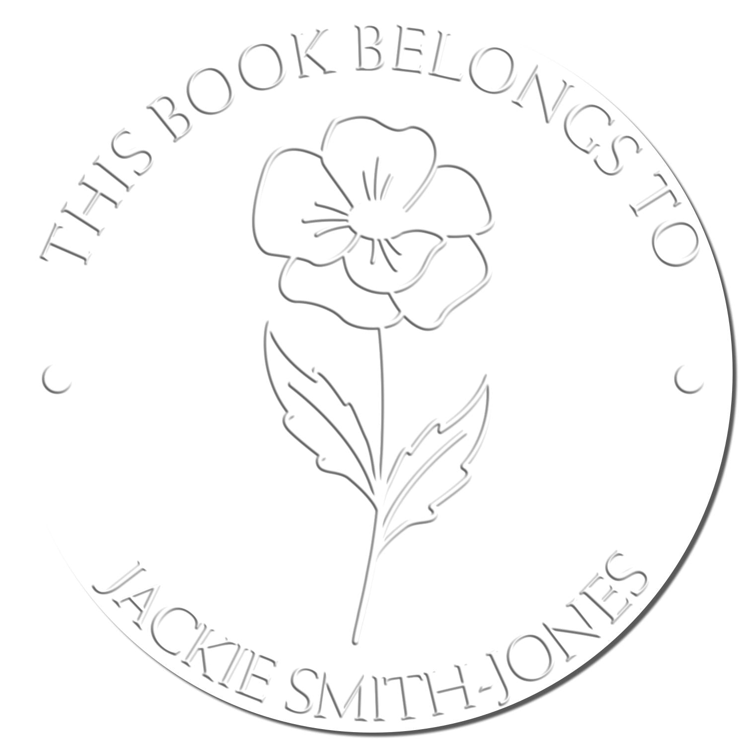 Desk August Poppy Personalized Belongs To Embossed Stamp - Engineer Seal Stamps