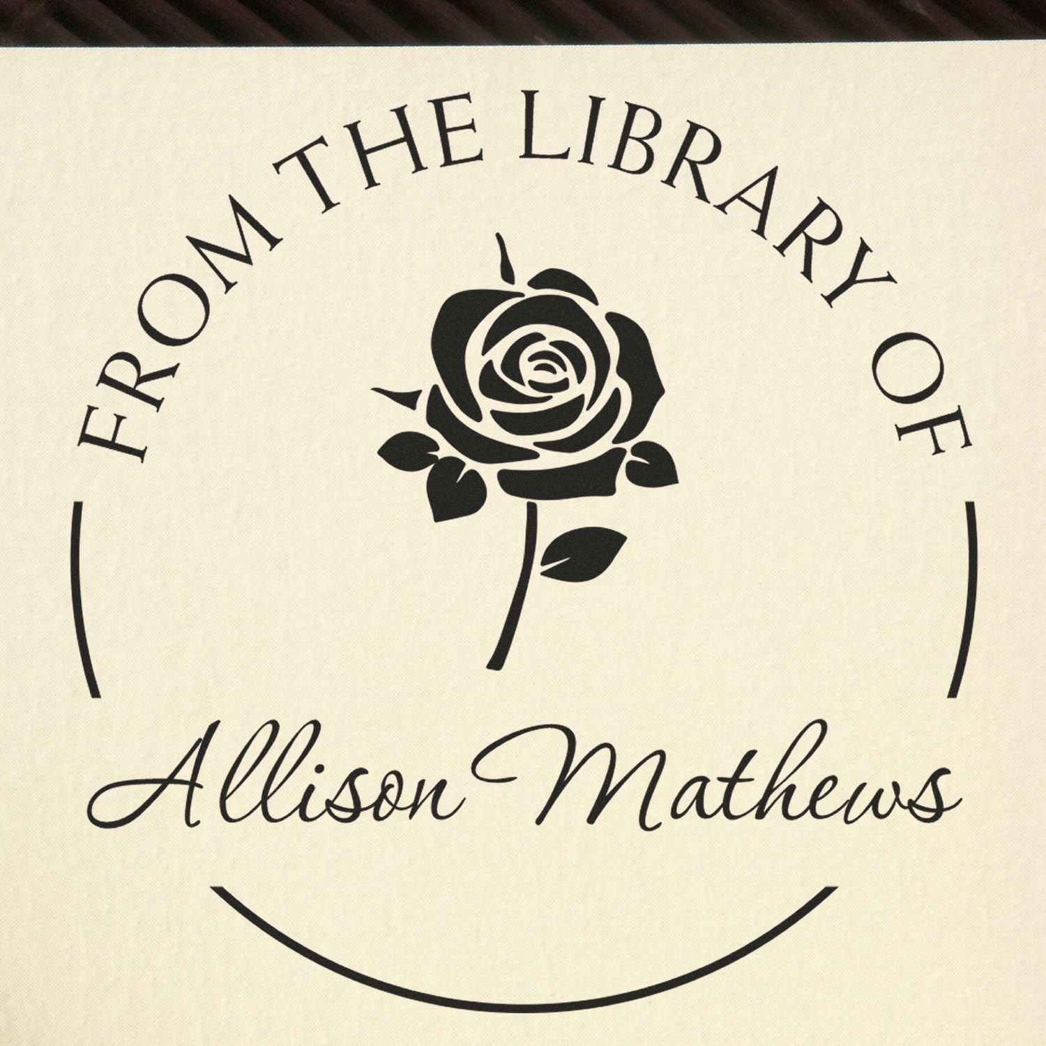 Self-Inking Prolific Rose Customized Personal Library Stamp - Engineer Seal Stamps
