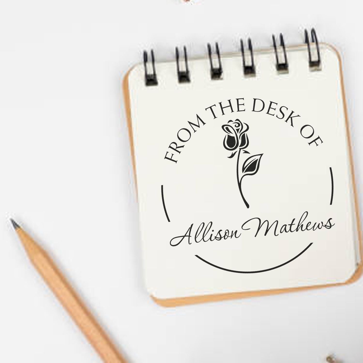 PSI Pre-Inked Tranquil Rose Stem Custom Made From The Library Of Stamp - Engineer Seal Stamps