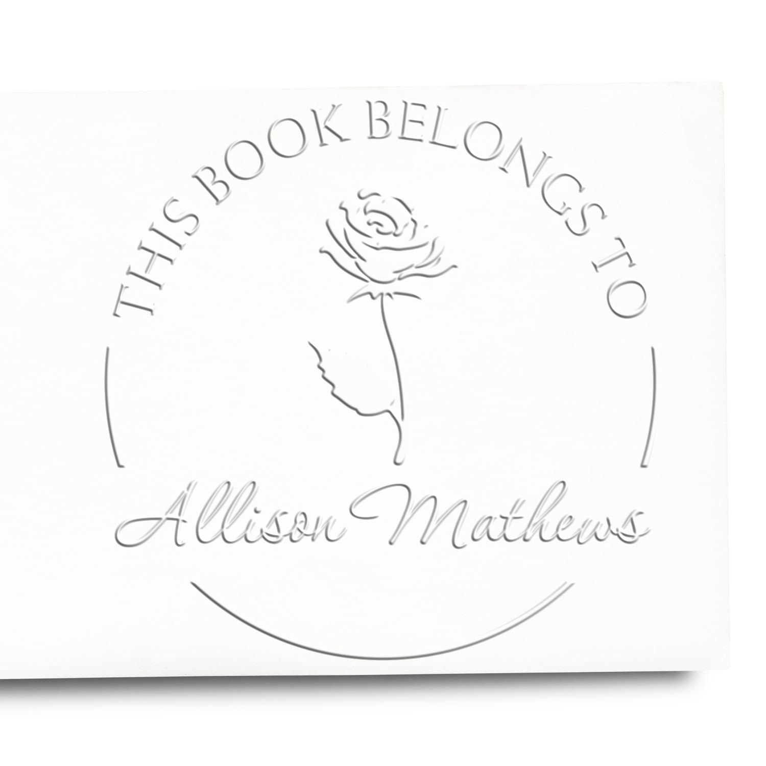 Soft Pretty Rose Petals Custom Book Name Paper Embosser