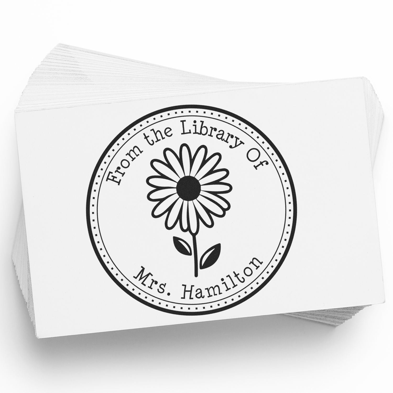 Self-Inking Winsome Daisy Custom Private Library Stamp - Engineer Seal Stamps