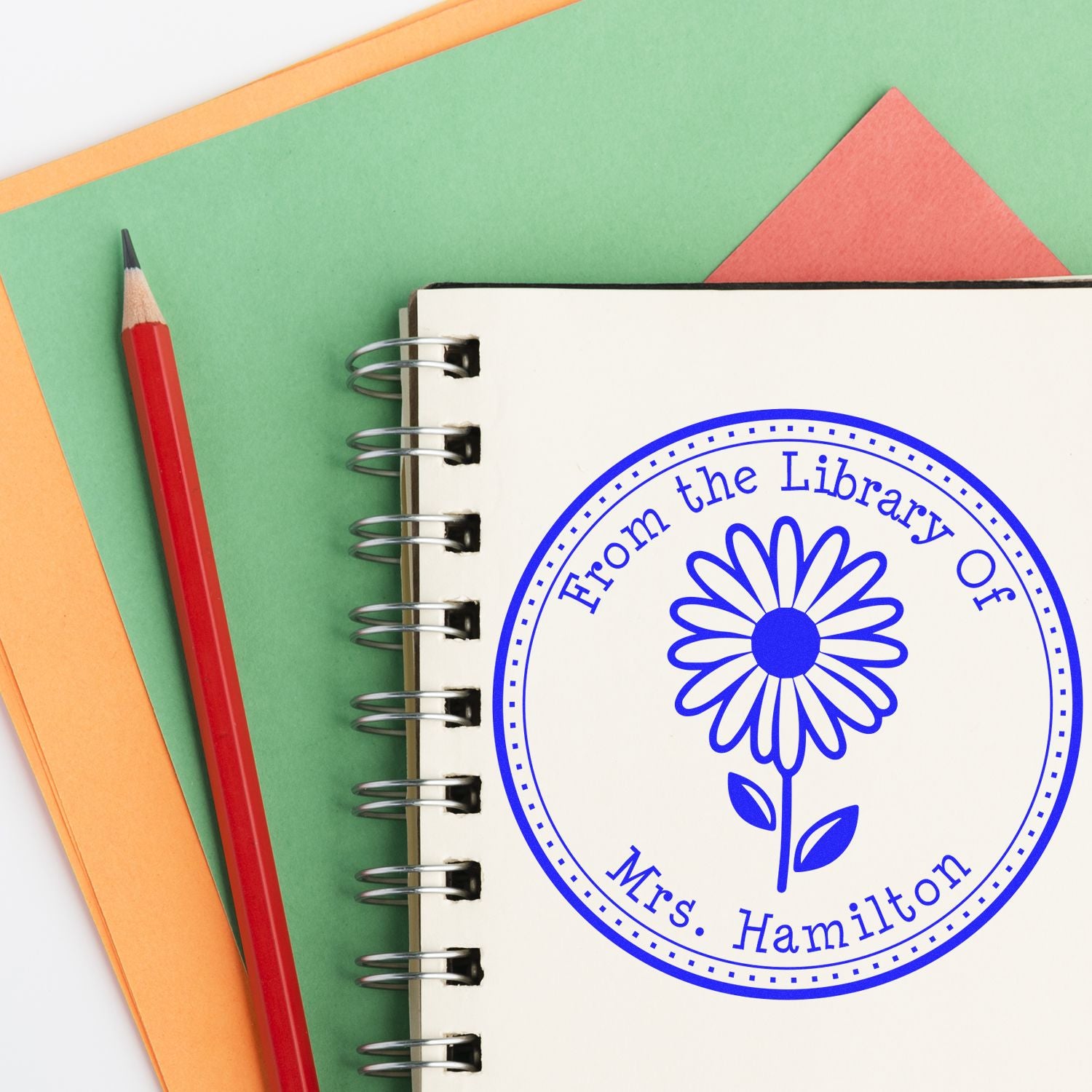 Self-Inking Winsome Daisy Custom Private Library Stamp - Engineer Seal Stamps