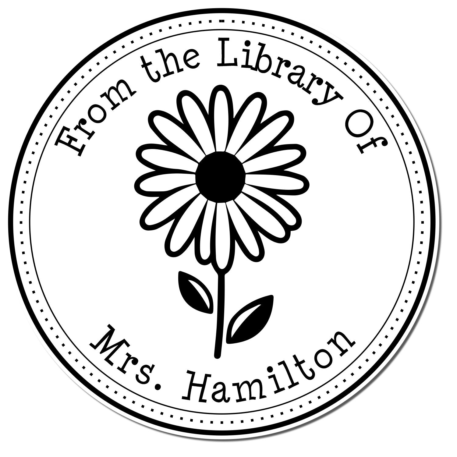 Pre-Inked Winsome Daisy Personalized Bookworm Stamp - Engineer Seal Stamps