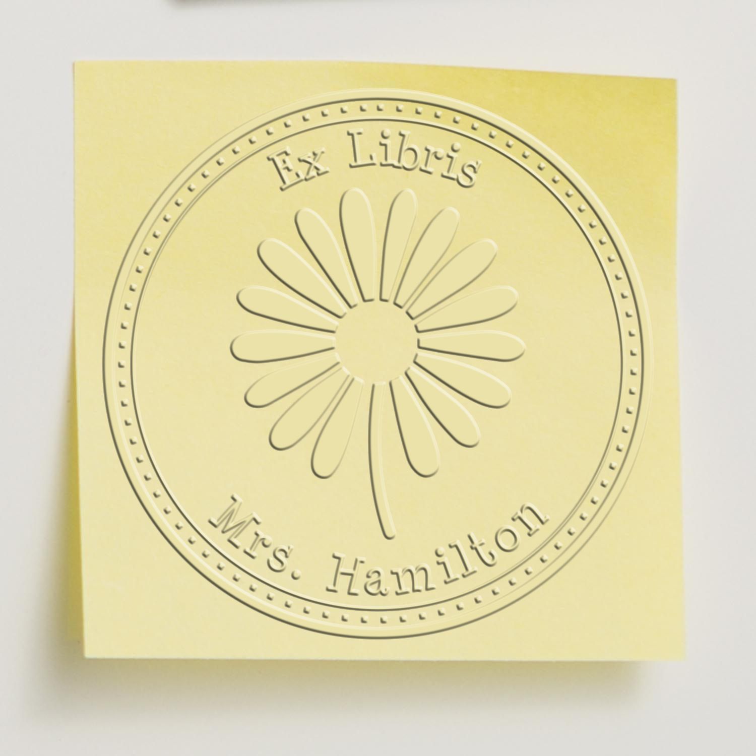Soft Ravishing Daisy Custom Belongs To Embossed Stamp - Engineer Seal Stamps