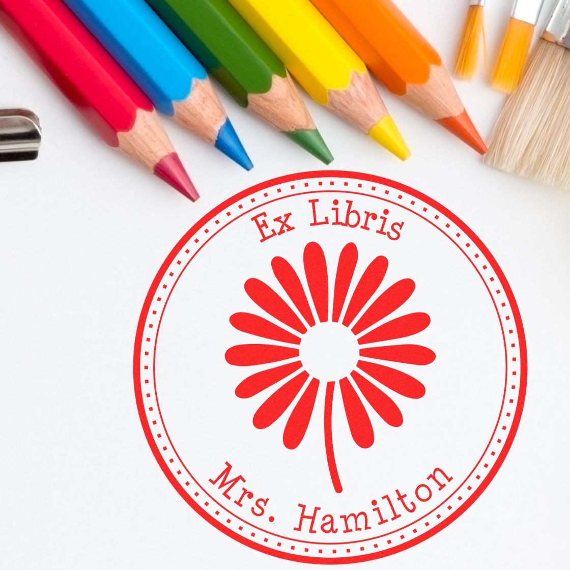 Pre-Inked Ravishing Daisy Custom Made From the Library of Stamp - Engineer Seal Stamps