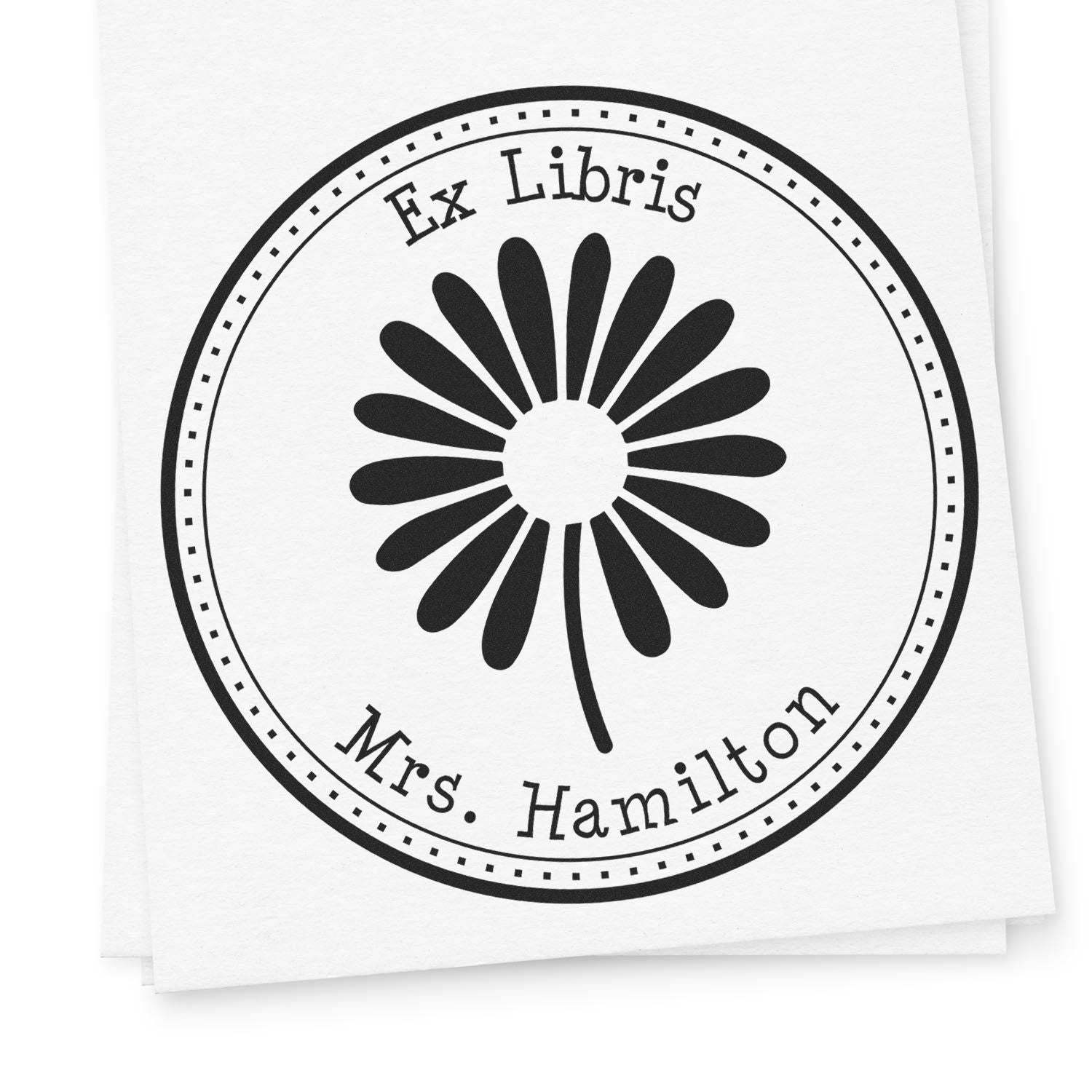 Pre-Inked Ravishing Daisy Custom Made From the Library of Stamp - Engineer Seal Stamps