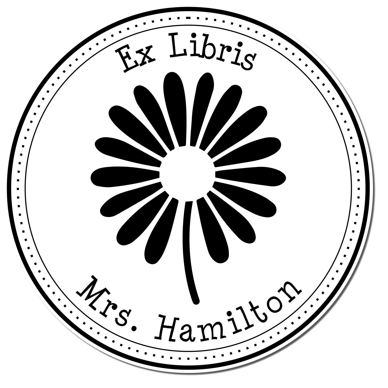 Pre-Inked Ravishing Daisy Custom Made From the Library of Stamp - Engineer Seal Stamps