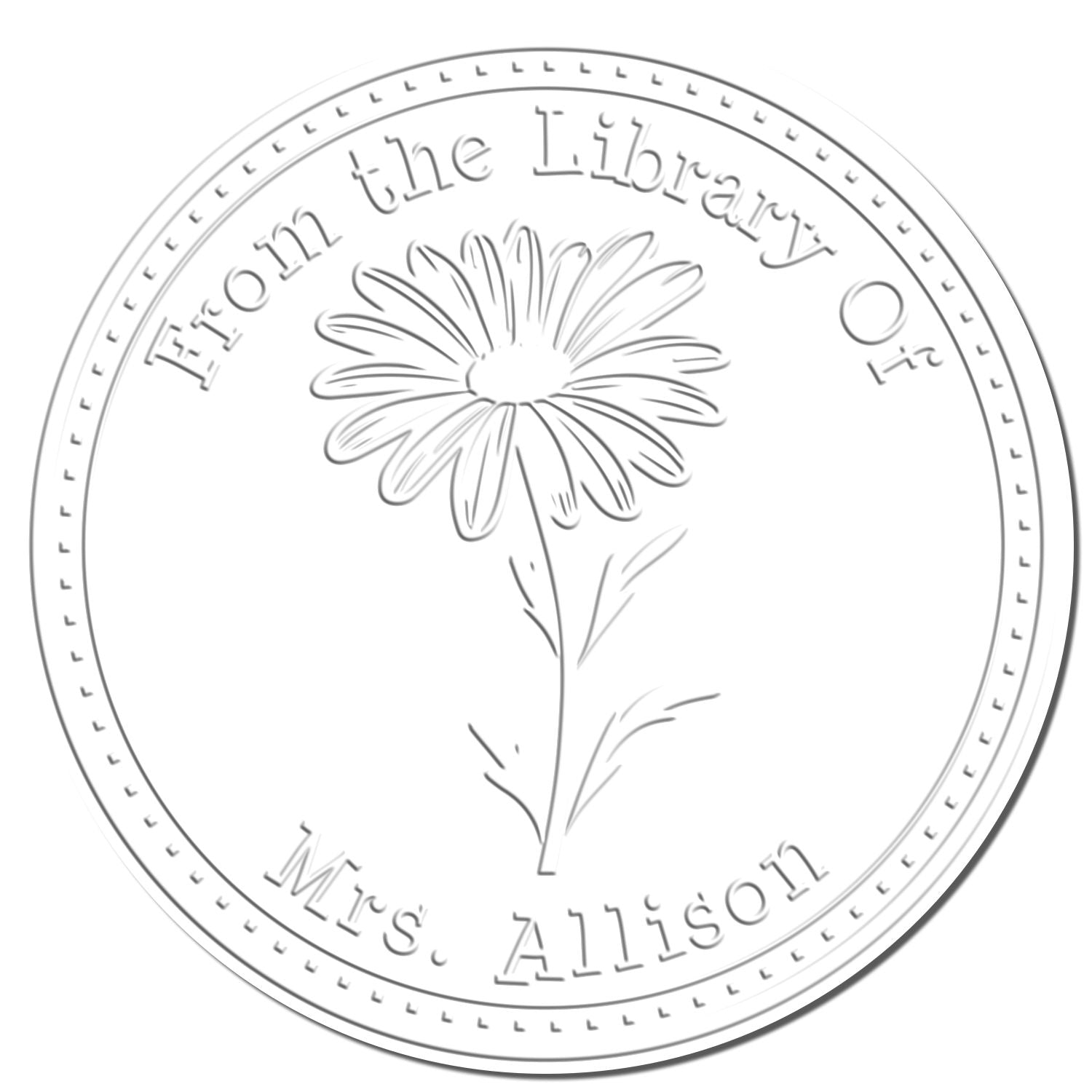 Desk Scented Daisy Petals Custom Library Name Paper Embosser - Engineer Seal Stamps
