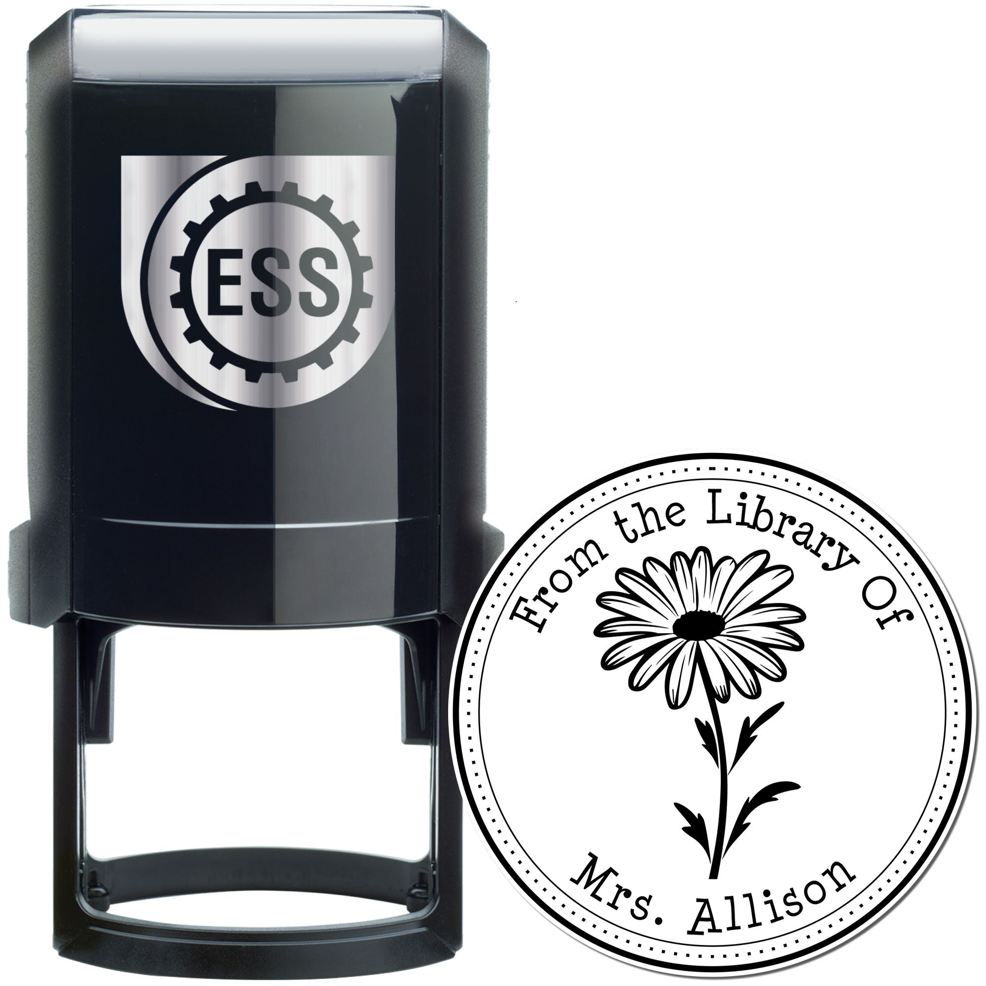 Self-Inking Scented Daisy Petals Customized Book Lover Stamp - Engineer Seal Stamps