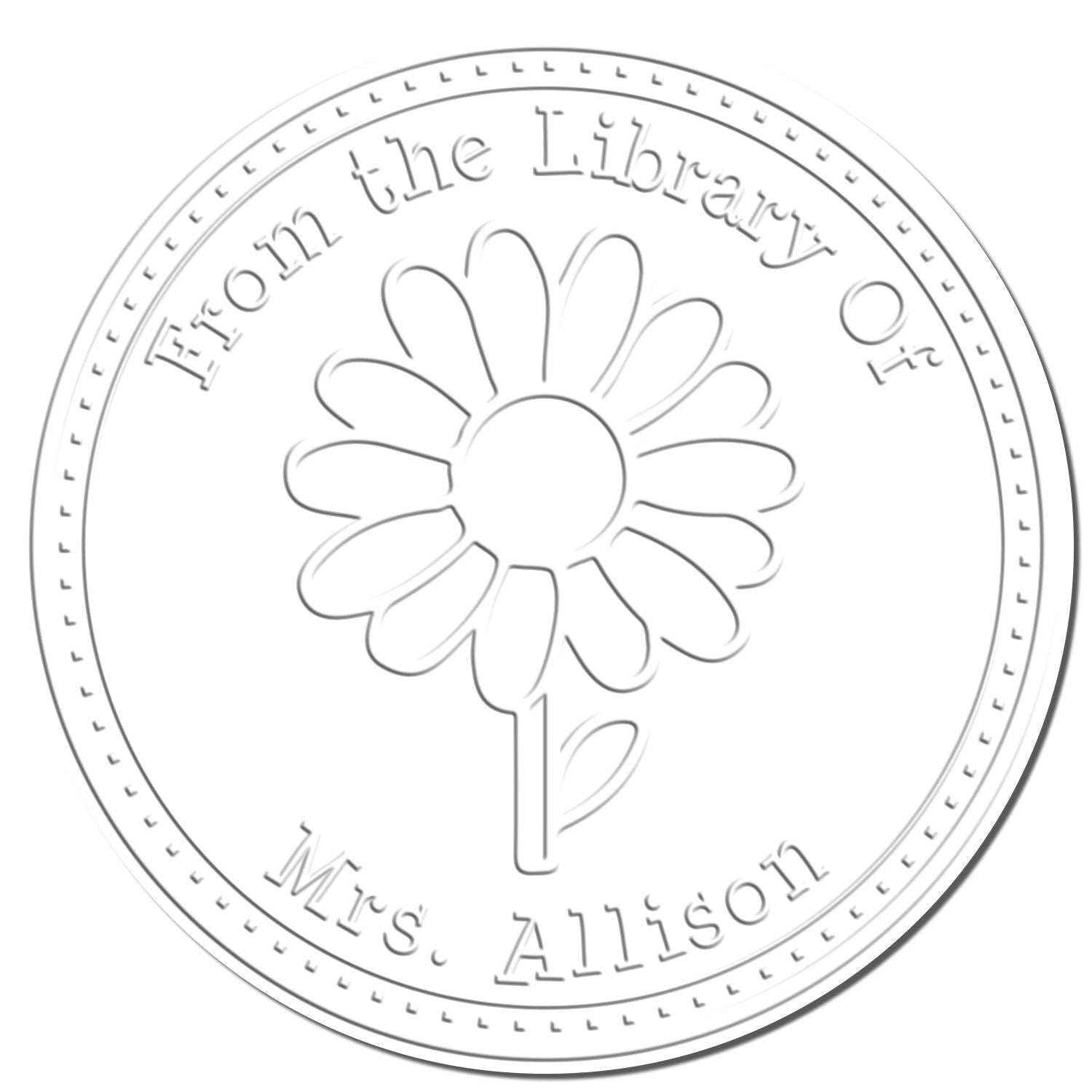 Desk Darling Meadow Daisy Custom Library Name Seal Press - Engineer Seal Stamps
