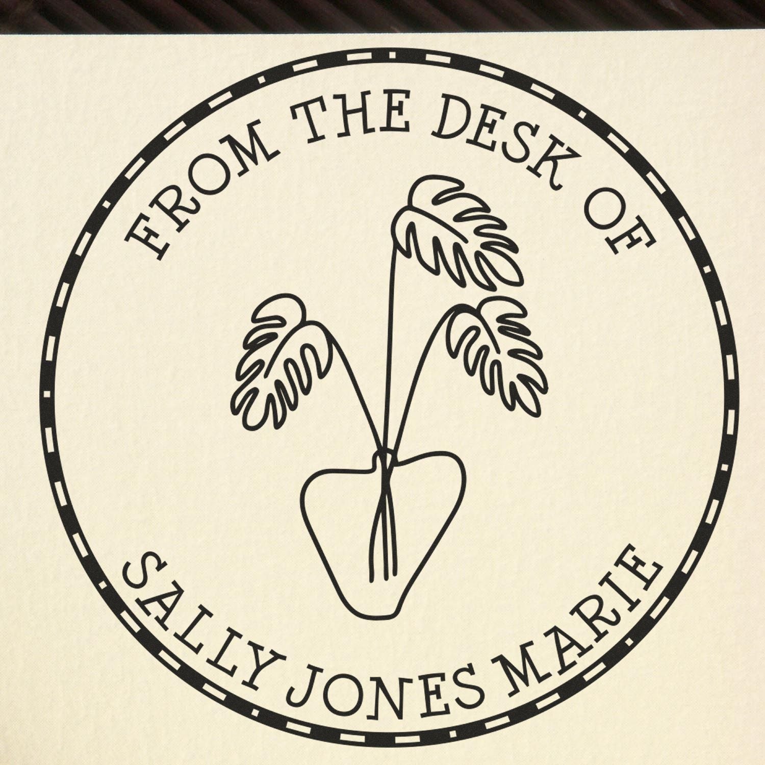 Pre-Inked Tantalizing Greenery Personalized Book Name Stamp - Engineer Seal Stamps