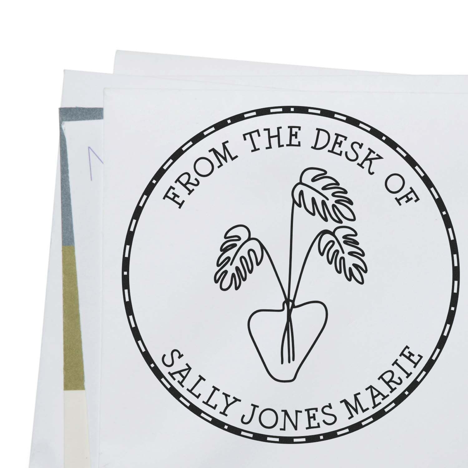 Wood Handle Tantalizing Greenery Personalized Library Stamper