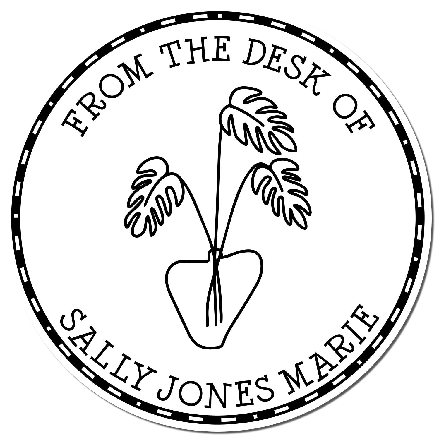 Pre-Inked Tantalizing Greenery Personalized Book Name Stamp - Engineer Seal Stamps