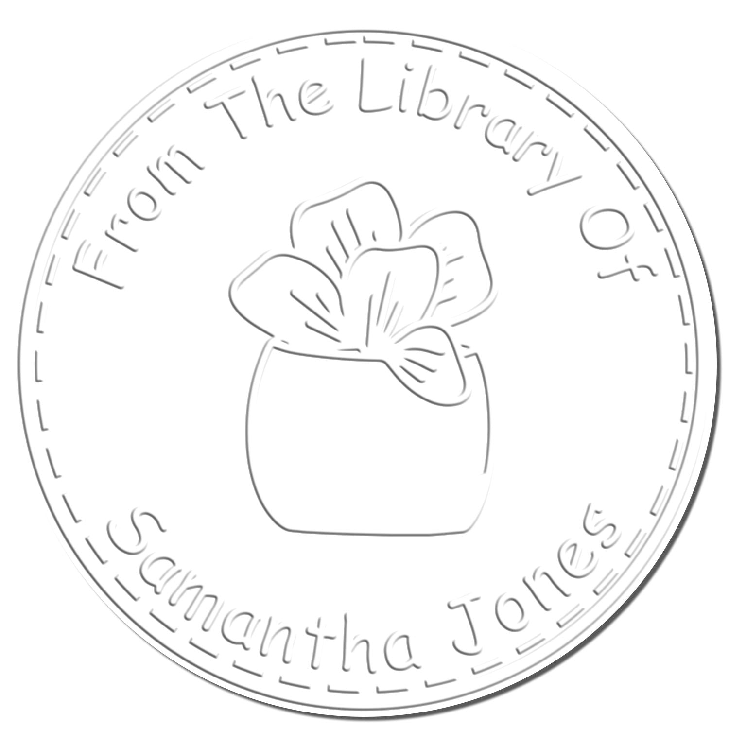 Soft Flourishing Foliage Custom Bibliophile Seal Press - Engineer Seal Stamps