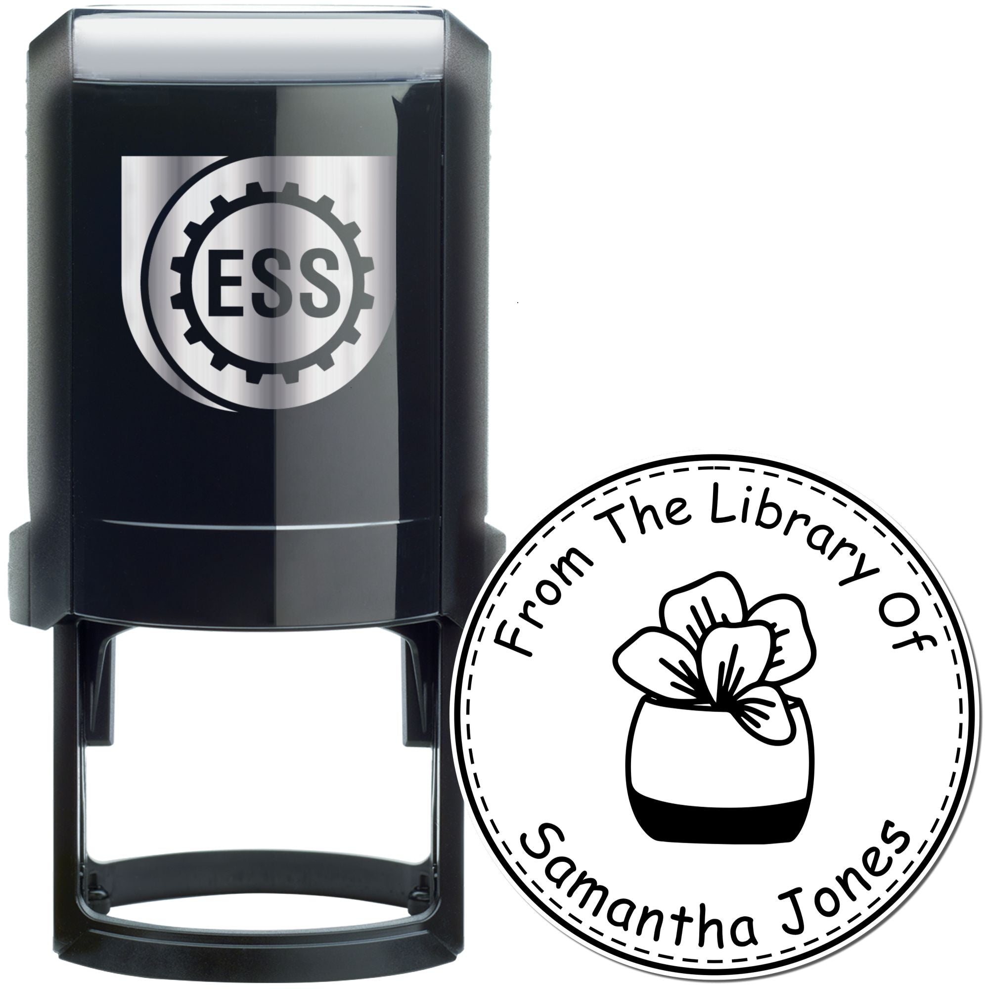 Self-Inking Flourishing Foliage Customized Book Ownership Label Stamper - Engineer Seal Stamps