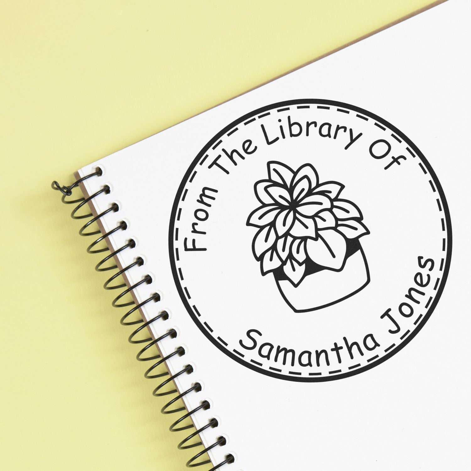 Pre-Inked Ornate Leafage Personalized Bookplate Stamp - Engineer Seal Stamps