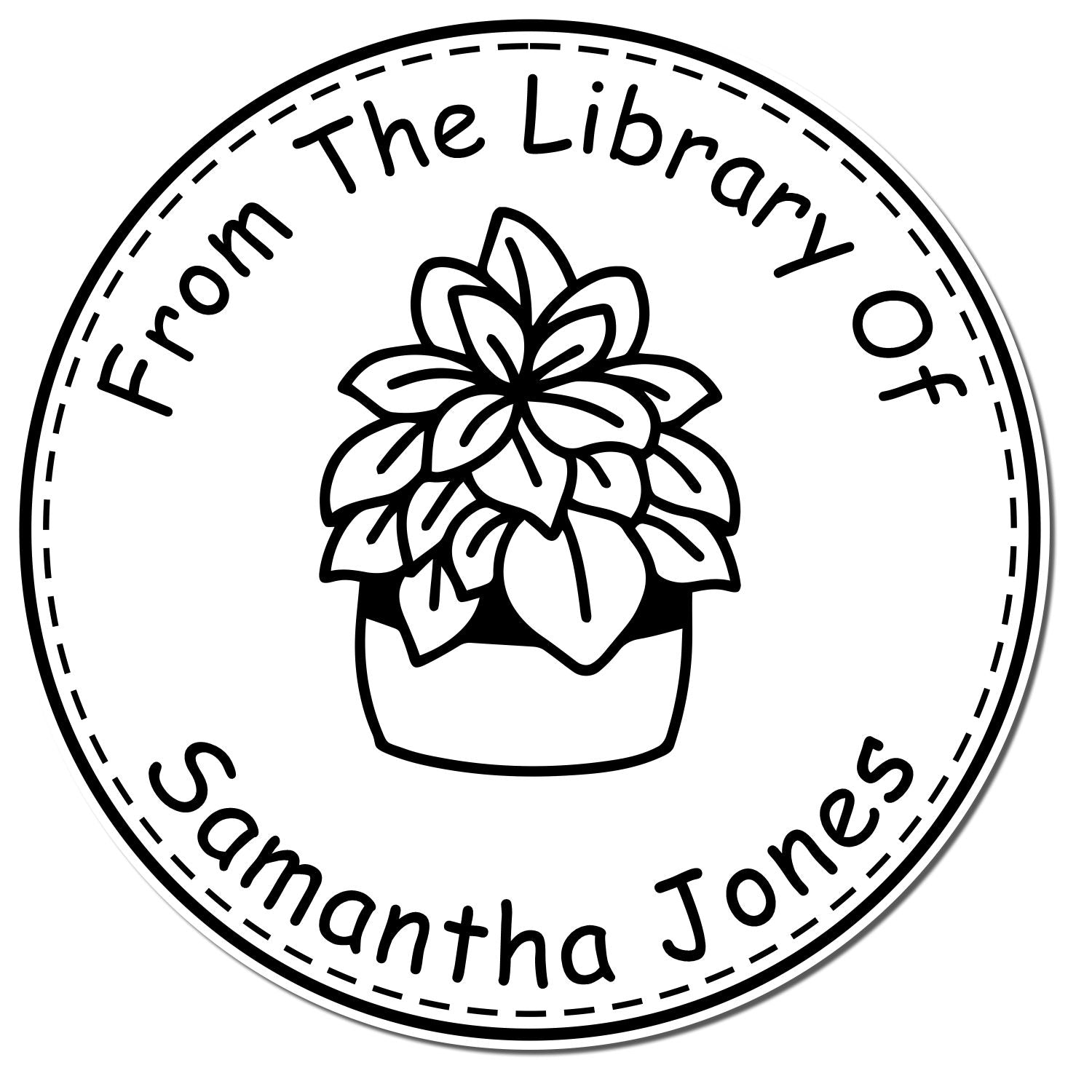 Pre-Inked Ornate Leafage Personalized Bookplate Stamp - Engineer Seal Stamps