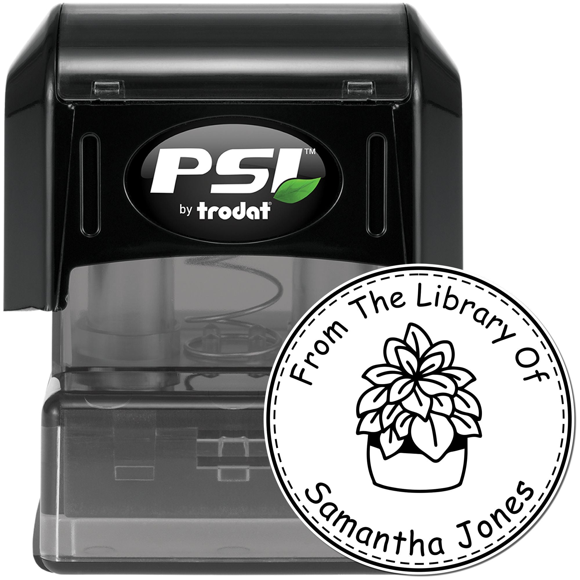 PSI Pre-Inked Ornate Leafage Custom Book Lover Stamp - Engineer Seal Stamps
