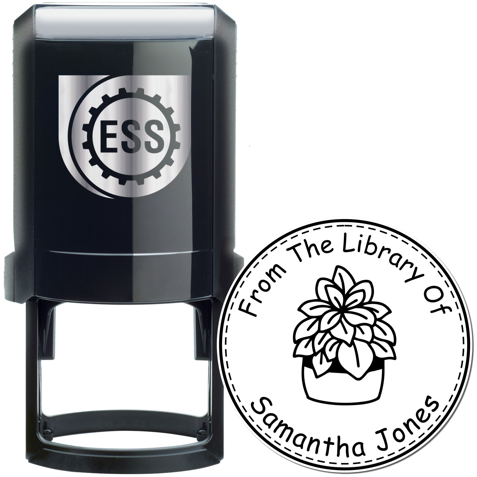 Self-Inking Ornate Leafage Customized Book Property Stamp - Engineer Seal Stamps