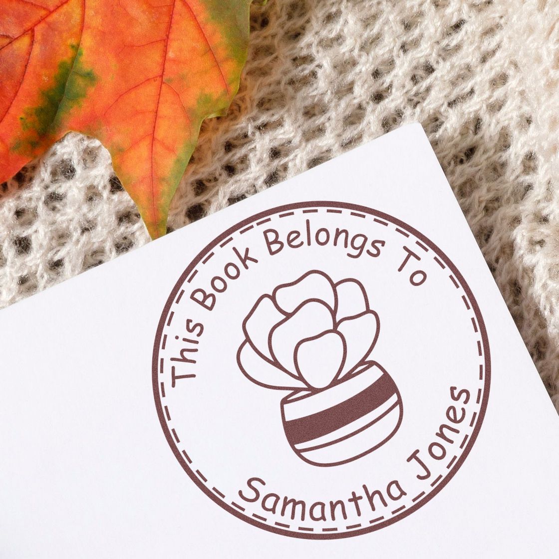 PSI Pre-Inked Opulent Garden Greens Custom Book Name Stamp - Engineer Seal Stamps